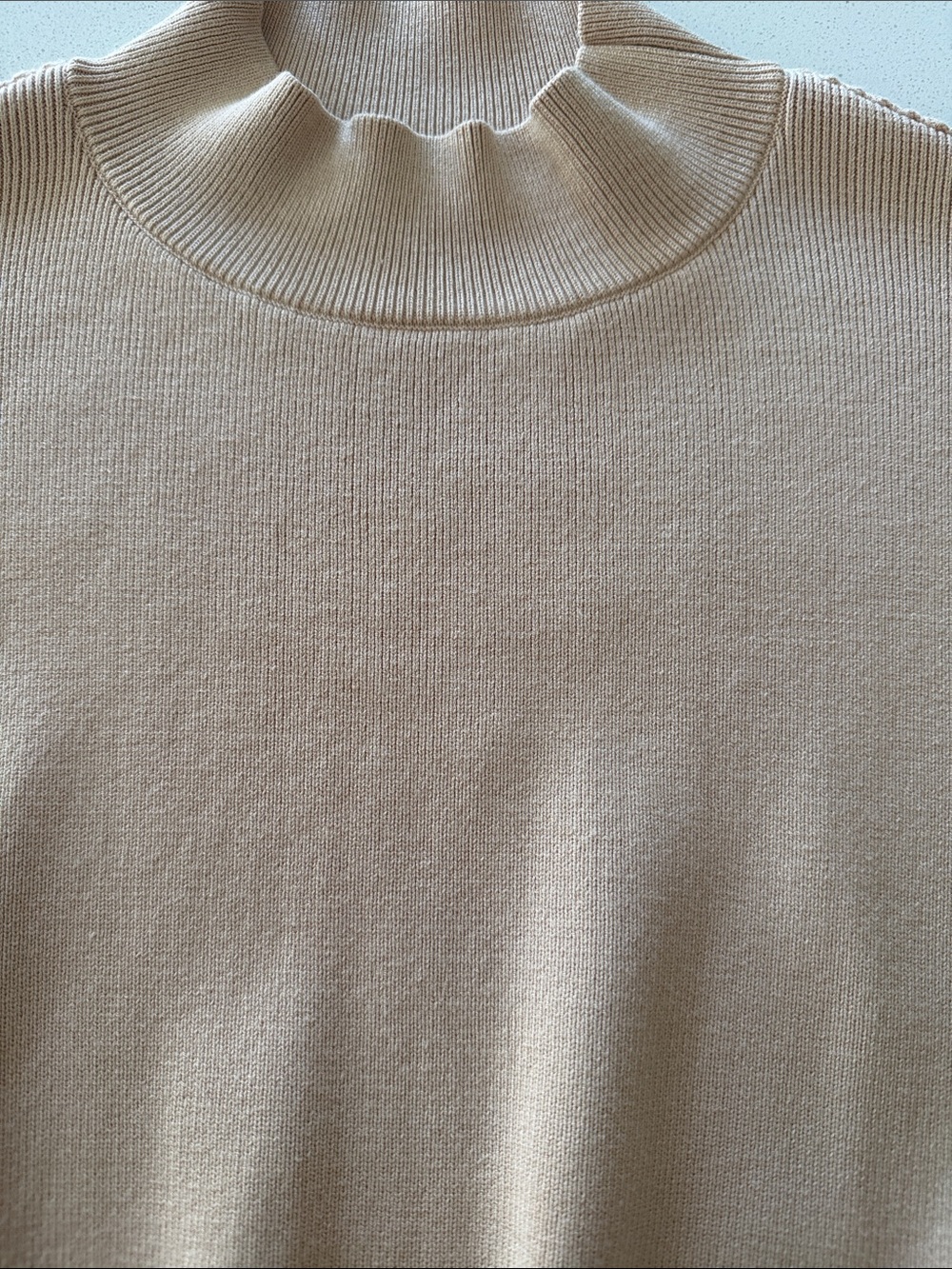 Evereve Cream Ribbed Mock Neck Sweater